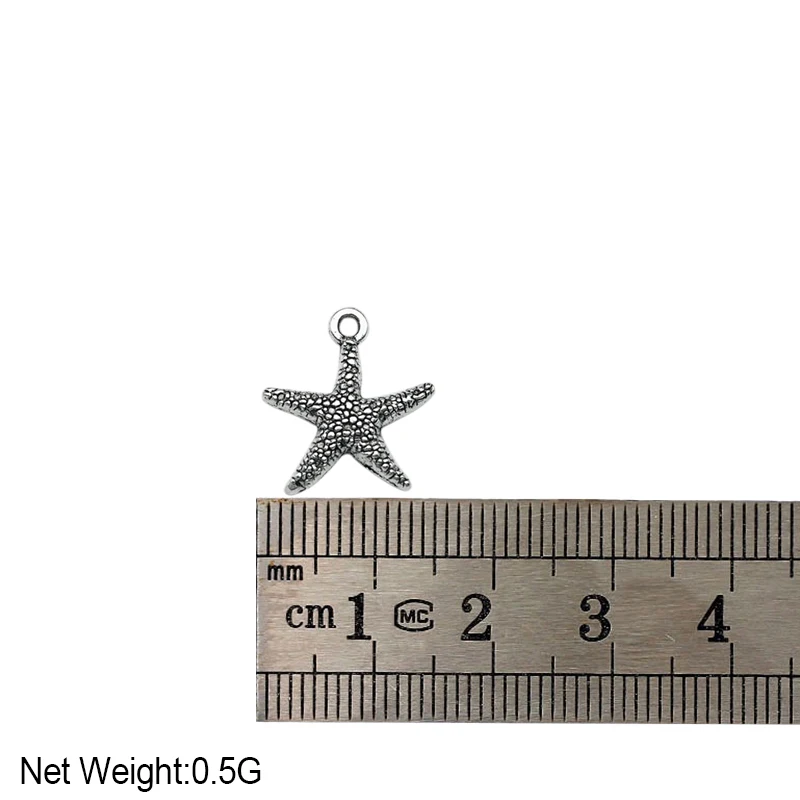 

10Pcs Metal Starfish Charms Antique Silver Color Pendant For Jewelry Making Accessories Earrings Necklace DIY Handmade Crafts