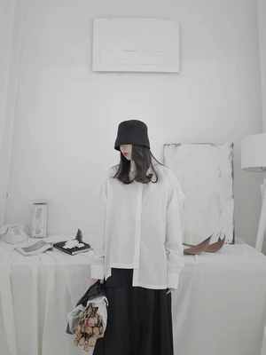 Женская Асимметричная рубашка с открытыми плечами в стиле Ямамото | одежда