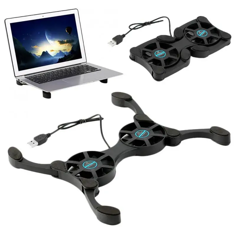 

Laptop Notebook Foldable Folding Fan Cooler Cooling Pad 1 Pcs Black Radiator