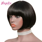 Парики прямые боб парики Remy волосы человеческие волосы парики для женщин естественный цвет полный машинный парик 9050