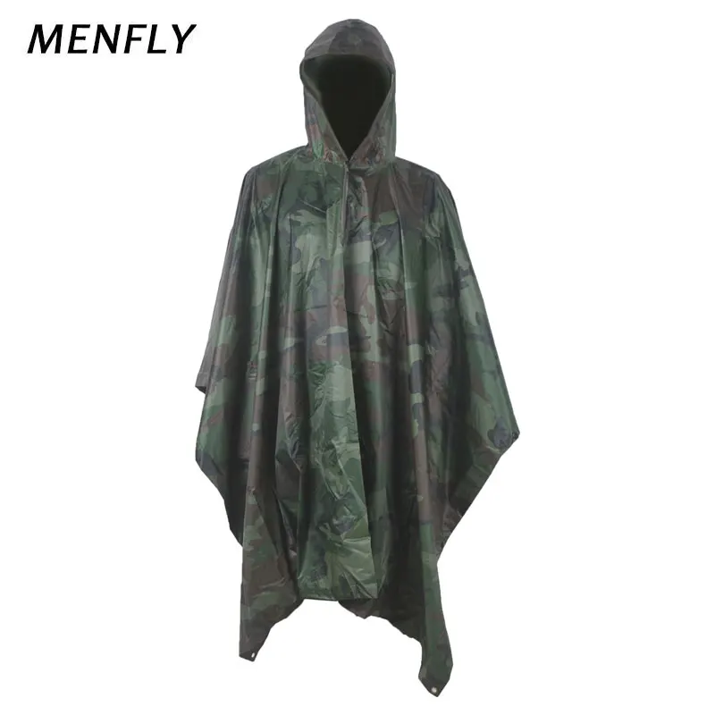 MENFLY ПВХ камуфляжное пончо для леса плащ в джунглях дождевик с защитой от дождя