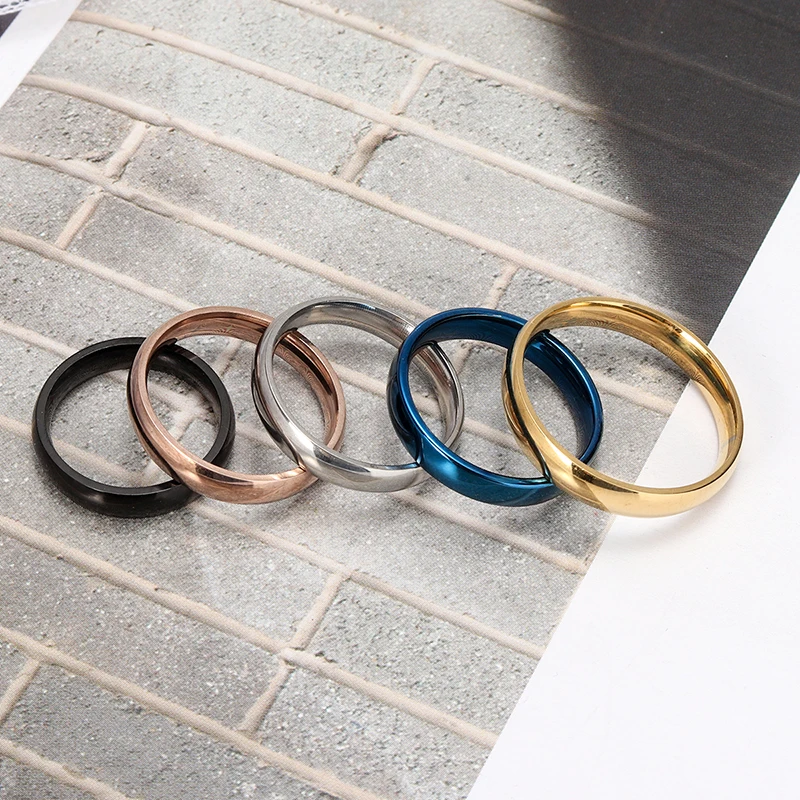 Обручальное кольцо из нержавеющей стали для женщин и мужчин 4 мм матовое