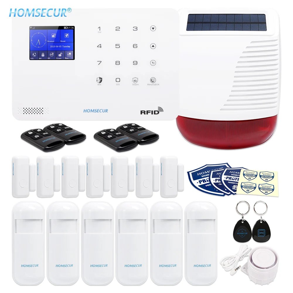 Домашняя сигнализация HOMSECUR беспроводный 3G с Wi Fi + беспроводная Солнечная
