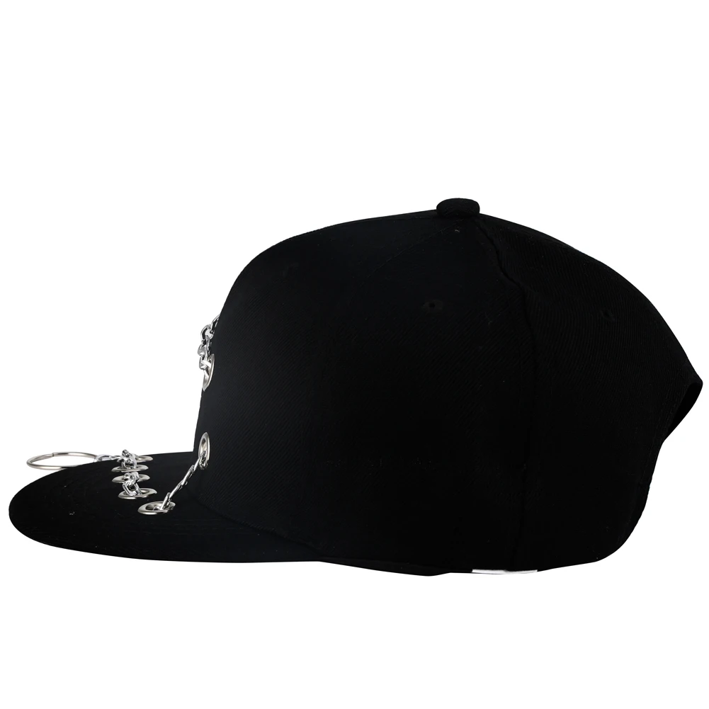Железные кольца-цепочки Gorras хип-хоп кепки бейсболки мужские Регулируемые повседневные однотонные унисекс шапки Дети панк рок стиль пирсинг Tide шляпа