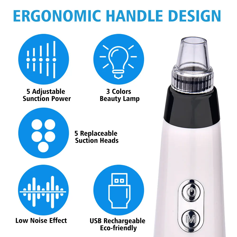 Светодиодный светильник для удаления угрей Чистка Пор пылесос в черный горошек