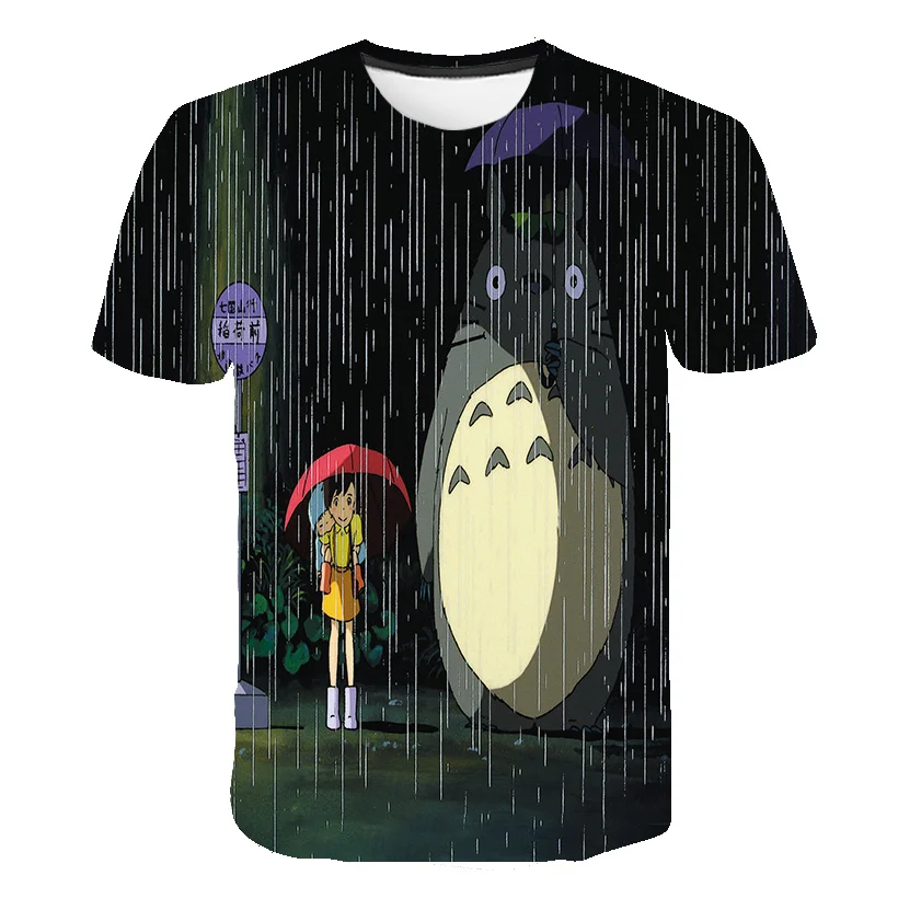 

Kids 3DT shirt Hayao Miyazaki anime cartoon My Neighbor Totoro boy and girl print top short sleeve cute children's T-shirt