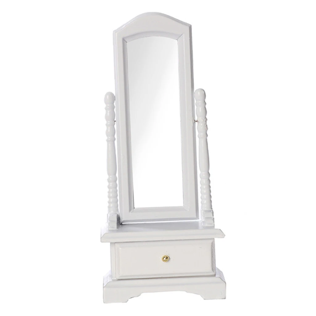 Масштаб 1:12 кукольный домик деревянное туалетное зеркало из березы декоративное