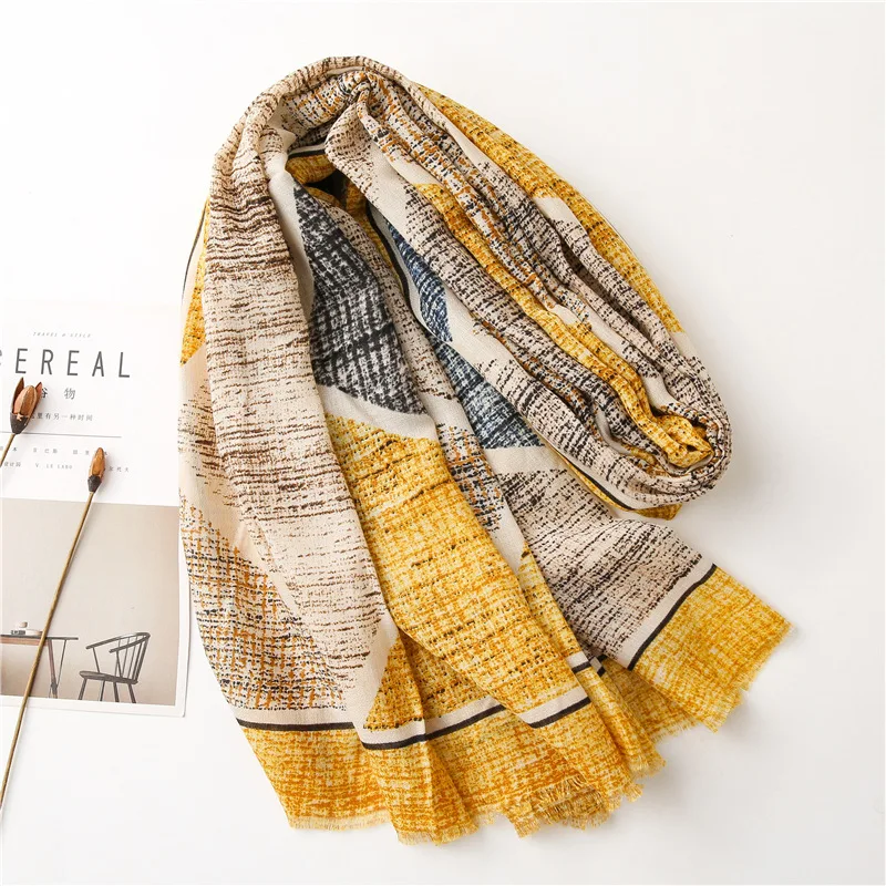 

Abstract Design Women Hijab Scarf Geometric Warm Large Shawl Wrap Thin Soft Neckwear NEW