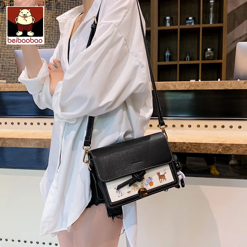 Женские сумки с вышивкой в Корейском стиле 2019 мягкая сумка на плечо изображением