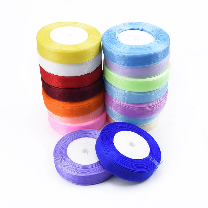 50 yards/roll 2CM cheap Chiffon yarn Ribbon diy gifts box Bride's wrist Corsage accessories wedding home decoration | Дом и сад