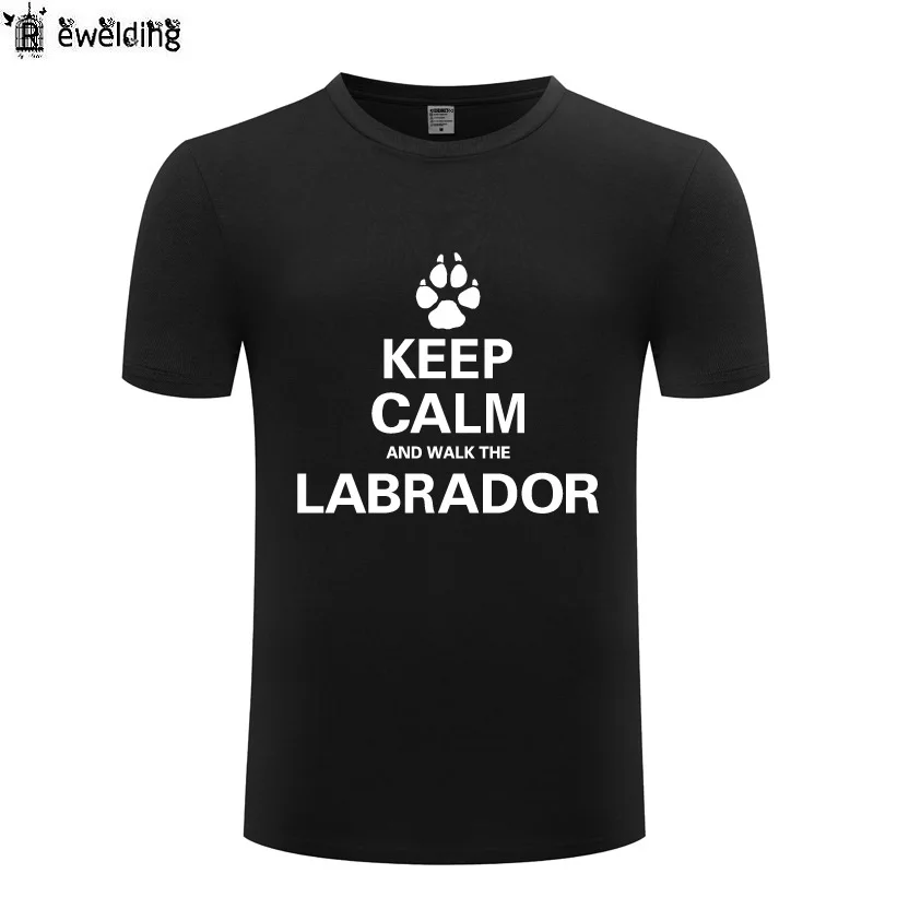 Футболка мужская с надписью Keep Calm and Walk лабрадор собака подарок забавная
