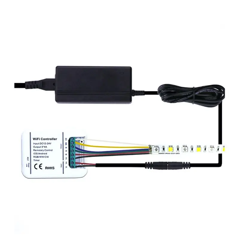 

2021 New Smart WiFi LED Controller 5 Channels Control 4A5CH CW/WW RGB RGBW RGBWW LED light, Timer Music Group Sync Controller