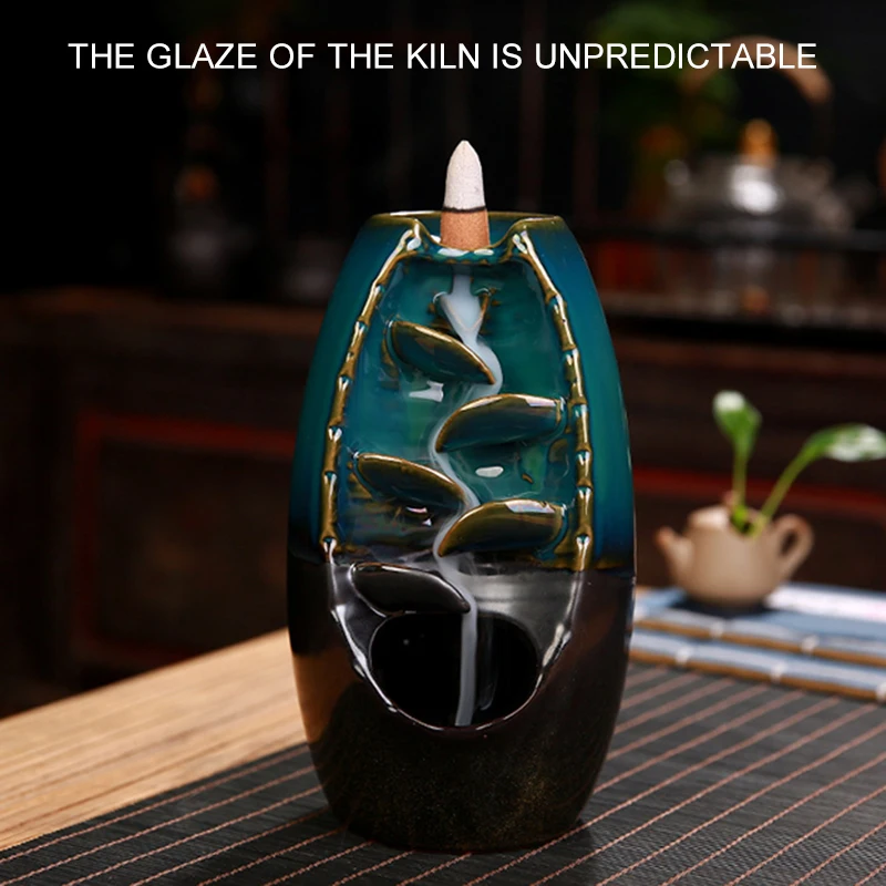 

Backflow Incense Holder Ceramic Incense Cone Burner Waterfall Aromatherapy Ornament Incense Burner For Home Quemador De Incienso