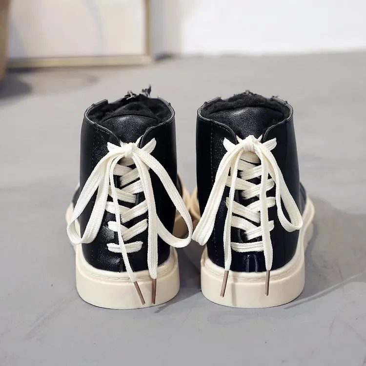 Fujin/женские зимние ботинки Ботильоны на высоком каблуке Женская обувь шнуровке