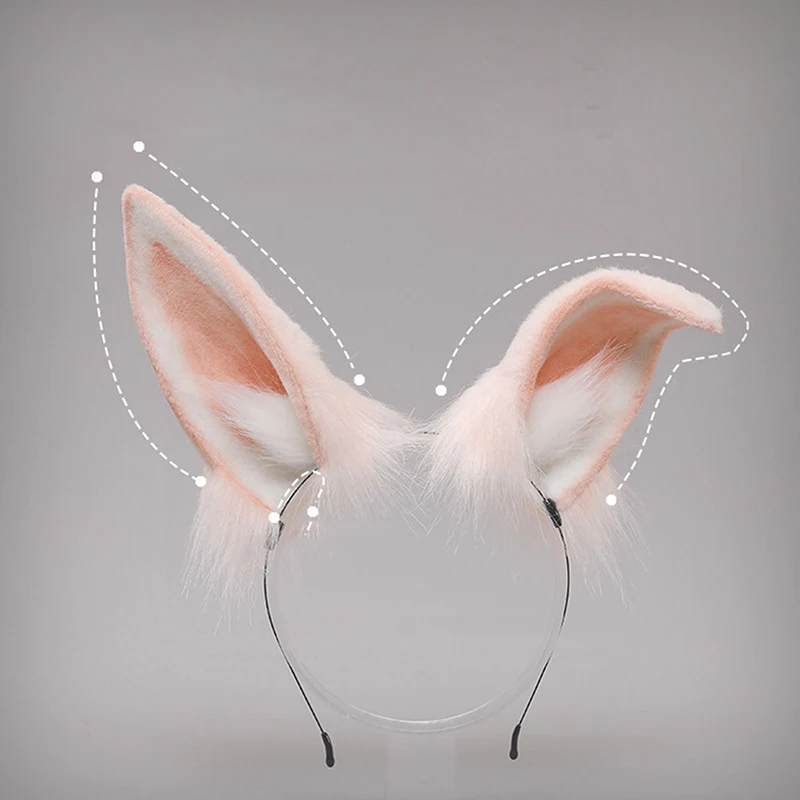 

Headbands Furry Rabbit Cat Ears Headwear Bunny Hair Hoop For Halloween Cosplay