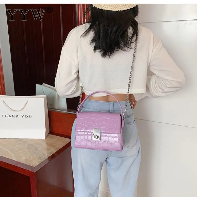

Popular Retro Chain Crocodile Pattern Handbags 2020 Spring And Summer New Small Square Bag Crossbody Messenger Bag Bolso Mujer
