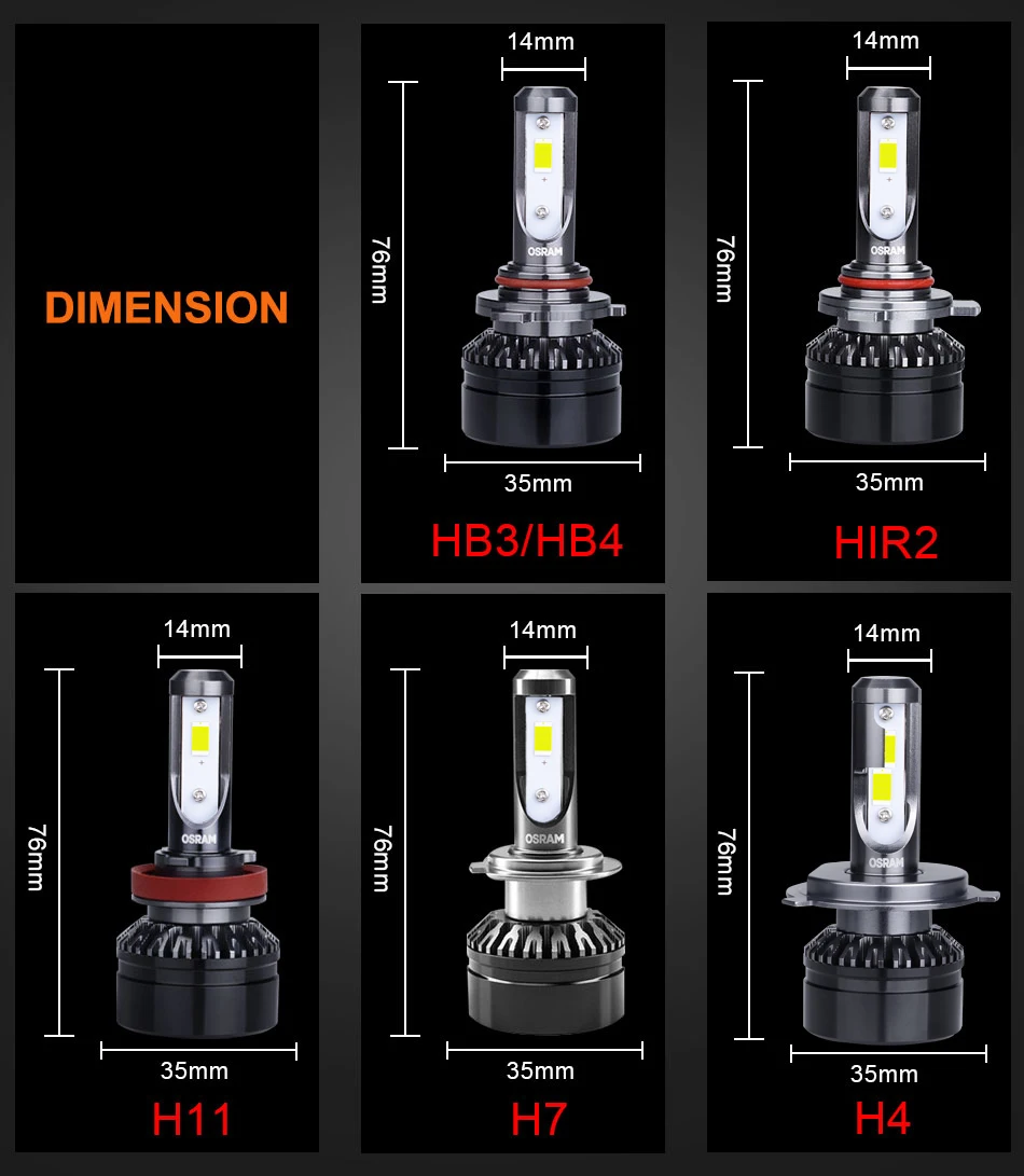 Лампа Ксеноновая OSRAM Luces Led H4 H7 светодиод Turbo H11 H16 9012 HIR2 Светодиодные Автомобильные фары 9005 HB4 HB3 9006 H8 лампы H4 H7 светодиодных фар для авто фары 6000K 1 пара