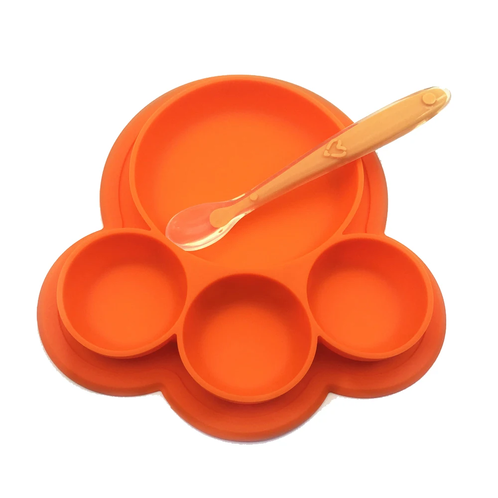 Детская силиконовая тарелка тарелки для кормления без БФА тренировочная посуда