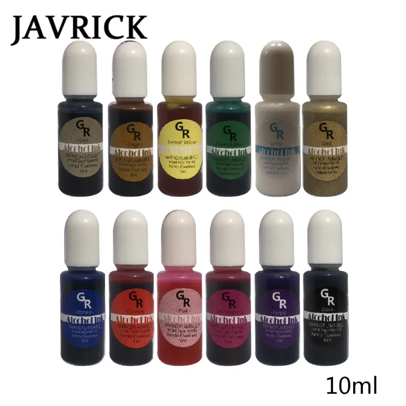 

Диффузионный пигмент для эпоксидной смолы, 12 цветов, спиртовые чернила, жидкий краситель, краситель для рукоделия «сделай сам», аксессуары ...