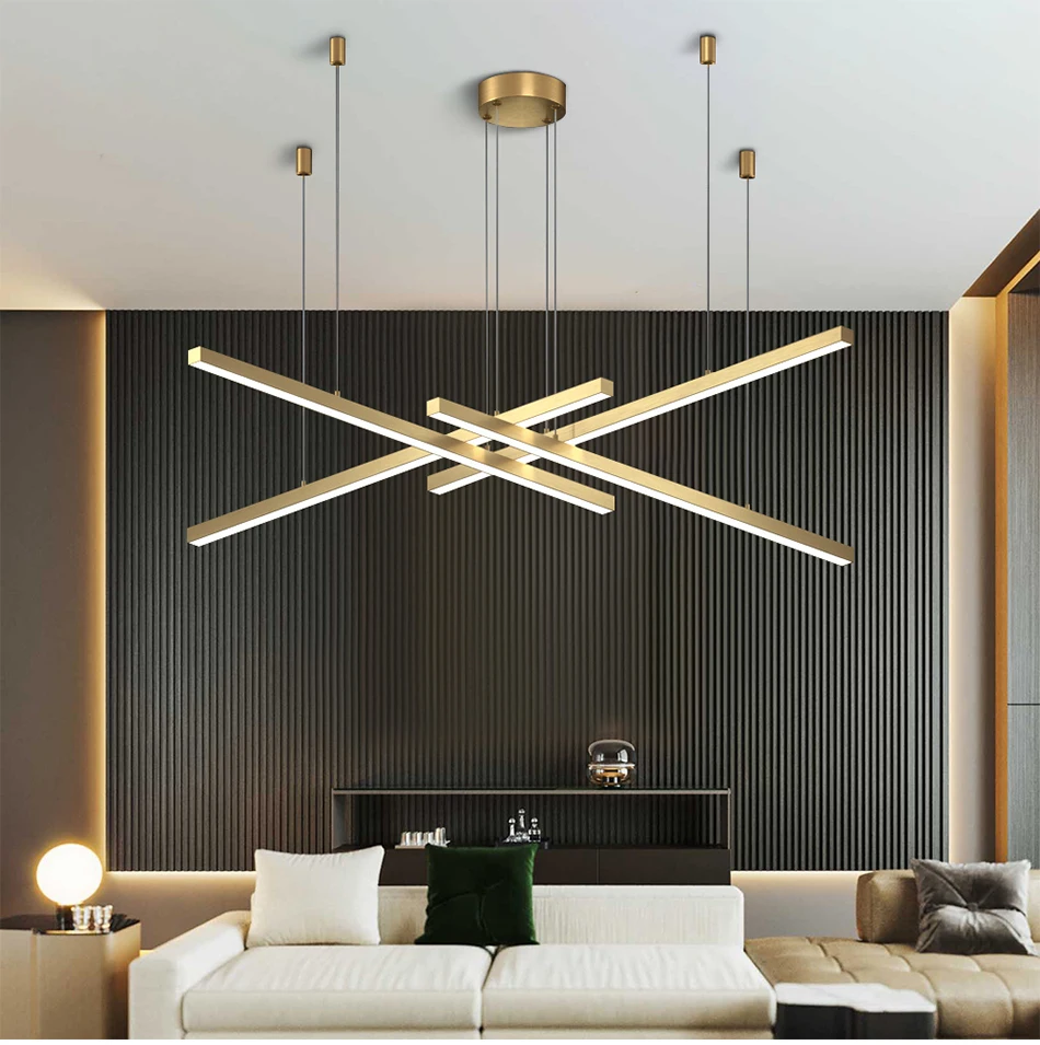 New Modern LED Chandelier Lighting Brief Gold Home Decoration Hanglamp Living Dining Room Light Fixtures Kitchen Island Lamp