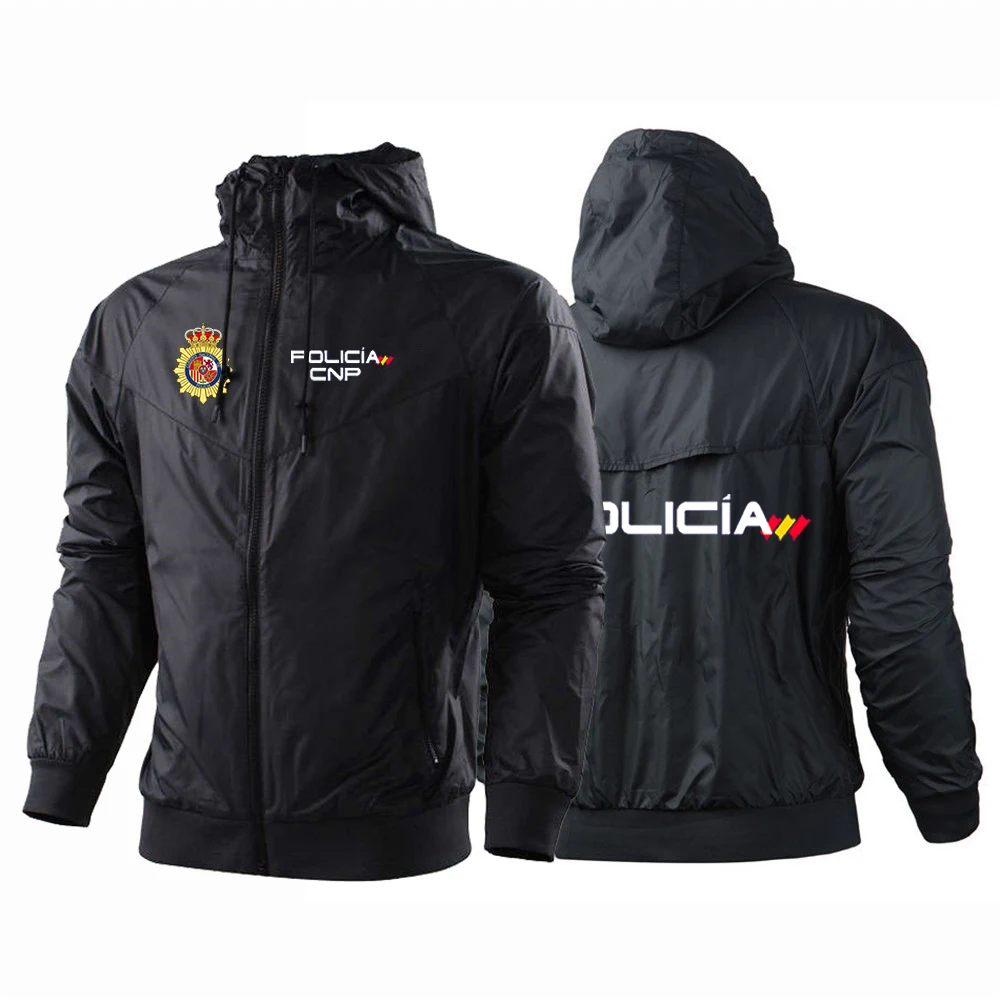 Мужская Спортивная толстовка с принтом национальной полиции Испании Весенняя