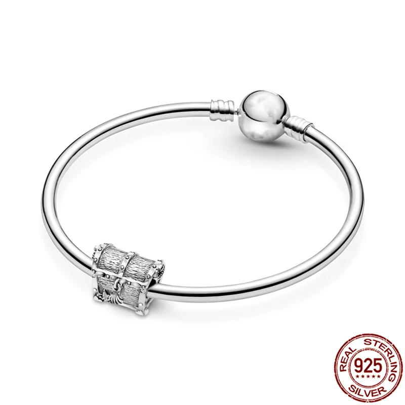 

Authentic 925 Sterling Silver Treasure Chest Charm Suitable For 3 mm Bracelets&Bracelets Fashion DIY Jewelry For Women 2021 New