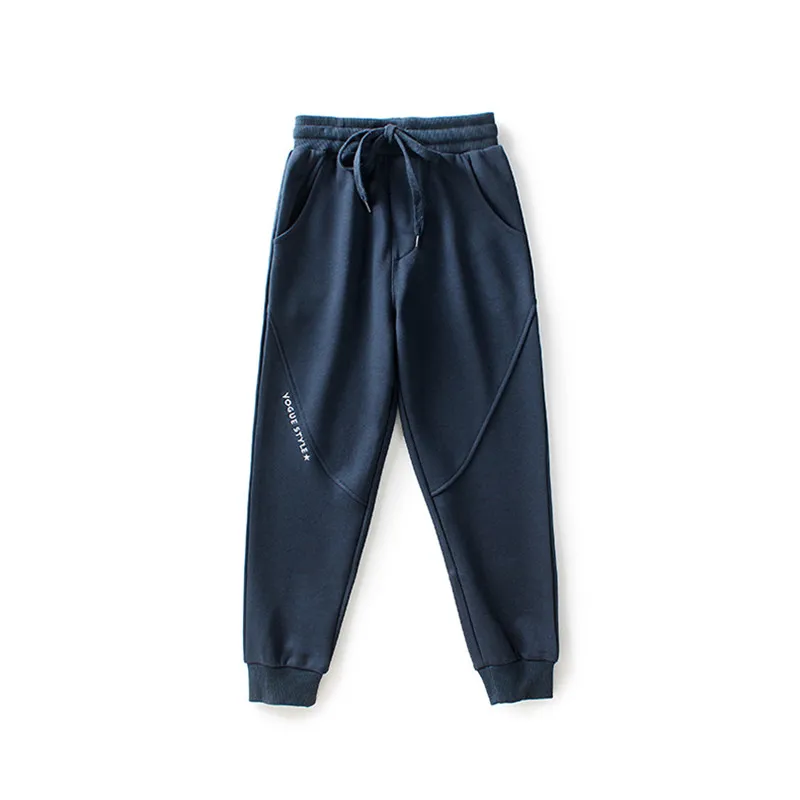 

Boys Sports Pants 2021 Spring Autumn Solid Color Embroidery Cotton Comfortable Kids Knitting Long Pants For 5-14 Years