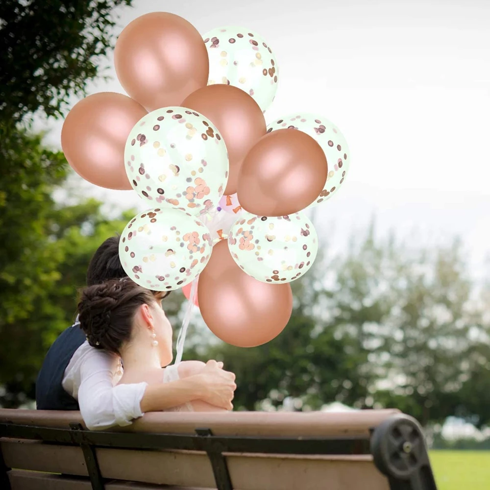 Вечерние шары упаковка из 10 шт. латексные шарики металлик роза и Роза конфетти