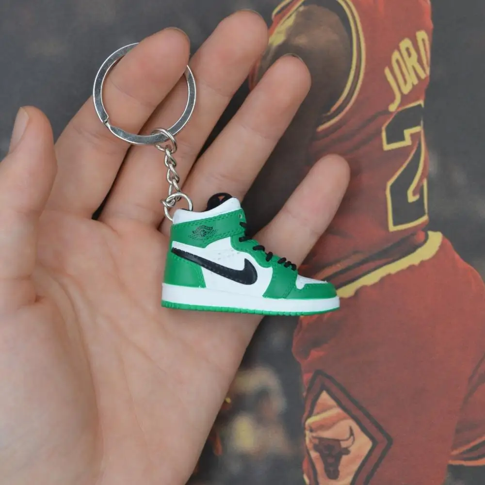 one shoe keychain Дропшиппинг aj1 offwhite Chicago Unc брелок в виде кроссовка Air Jordan 1 3D мини-кроссовки, закрытая спортивная обувь брелок в виде кроссовка s - Цвет: one shoe keychain