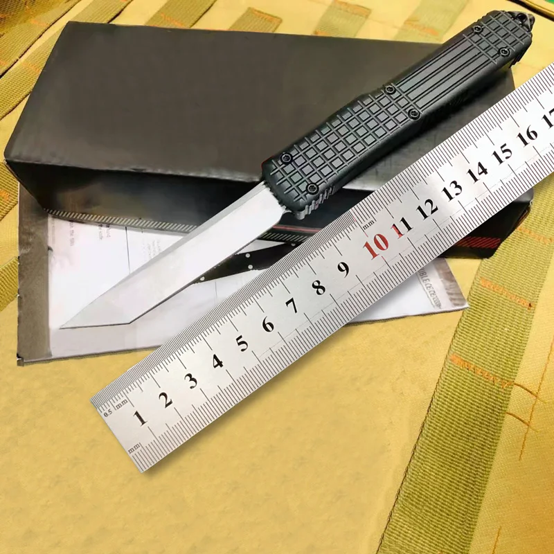 

New Arrivals Drag Straight Opening Knife Tactical Folding Knife D2 Blade Aluminium Alloy Handle Hunting Pocket Knives Hand tools