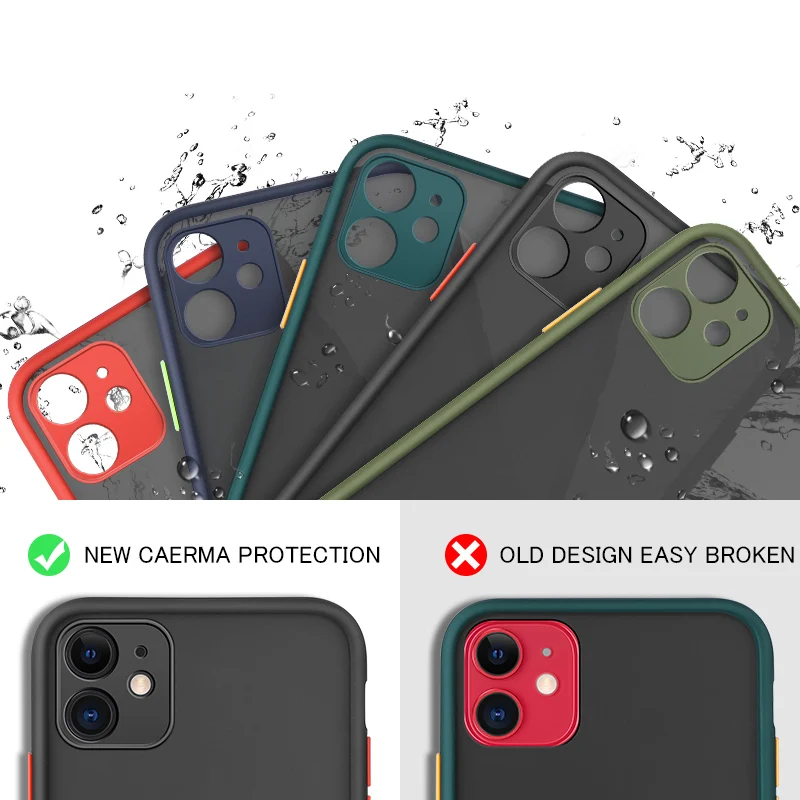 Для iPhone 11 Pro чехол Роскошный противоударный матовый Силиконовый для 6 6s 7 8 Plus X XS MAX