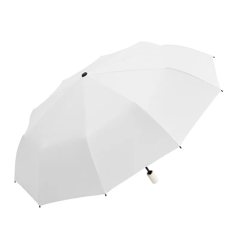 High Quality Automatic Umbrella Rain Women Three-folding Windproof Pure Color Female Waterproof Parasol | Дом и сад