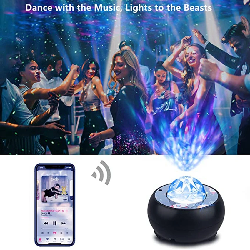

Colorful Starry Projector Light Sky Galaxy Bluetooth USB Voice Control Music Player Star LED Night Romantic Projection Lamp