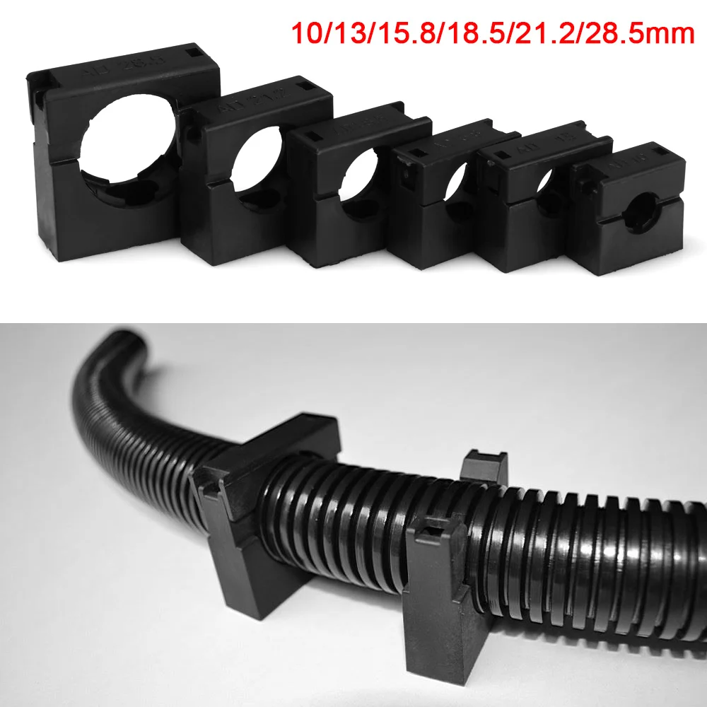 Черный ПВХ зажим для проводки и шланга электрические фитинги кабельные зажимы