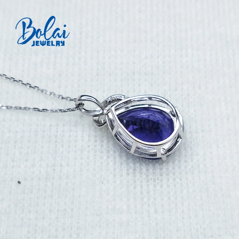 Bolaijewelry, серебряный 925 кулон нано Танзанийская груша 12*16 мм, созданная Капля воды дизайн ювелирных изделий для девочек партии или повседневной одежды