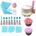 Набор многоразовых кондитерских насадок 14 шт.компл., скребок для кондитерского мешка, конвертер наконечников для цветочного крема, чашка для выпечки, набор инструментов для украшения тортов