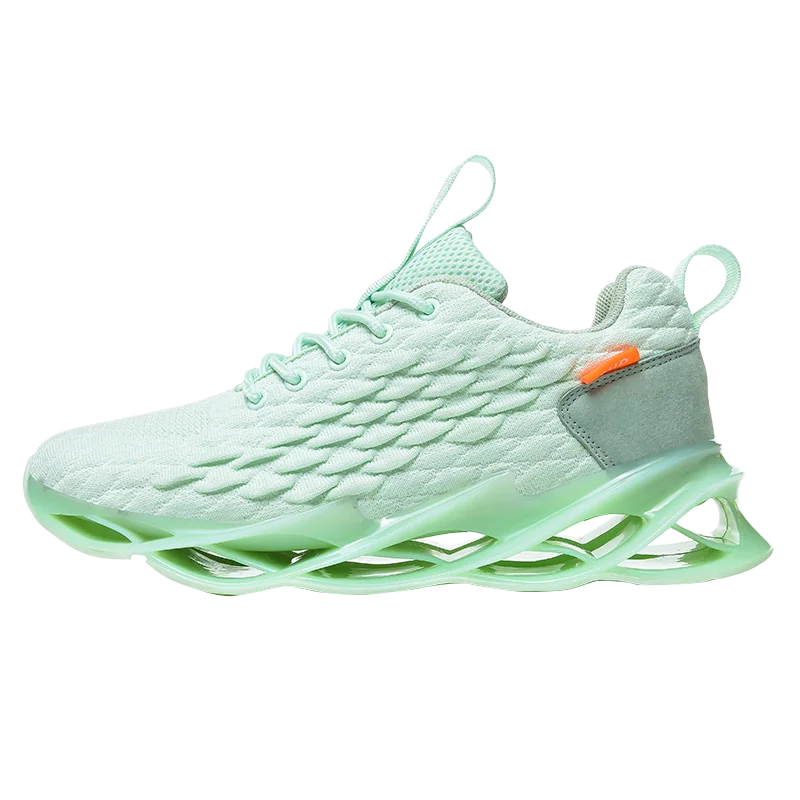 Light green 96 Новая мужская модная трендовая обувь для бега, низкая, с чешуей, уличная мужская обувь, спортивная обувь, дышащая легкая обувь для бега - Цвет: Light green 96