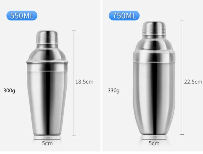 

550ml / 750ml stainless steel Sherk cup mixer bar shaker mixer accessories shaker bar utensils