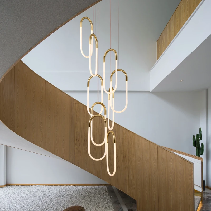 

LODOOO Золотая современная светодиодная люстра освещение Холла спиральная лестница подвесной светильник Лофт люстры домашнее Внутреннее осв...