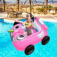 baby swimming ring floating cartoon car seat pvc water toys fun beach pool games inflatable car seat playing toy