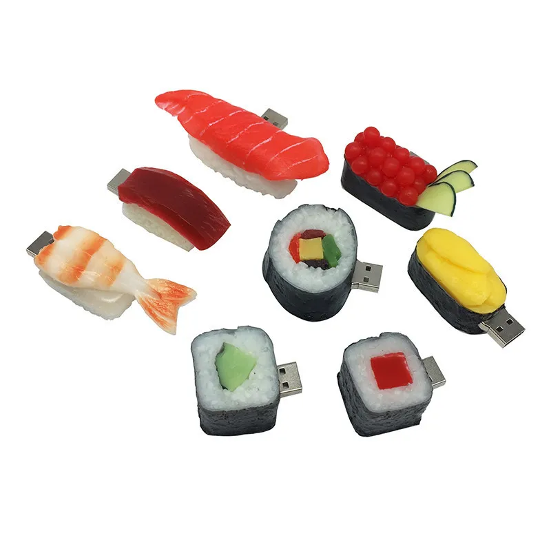 Новый usb флеш-накопитель 128 ГБ памяти 2 0 лосося суши еды usb-флешка 4 8 16 32 64 Гб Оптовая