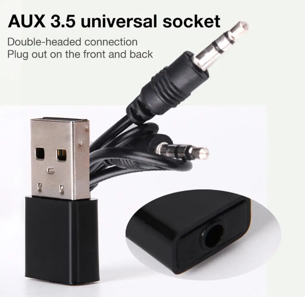 Mini Bluetooth Receiver USB 5.0 Car Audio Adapter With 3.5MM Cable Suitable For Home | Электроника