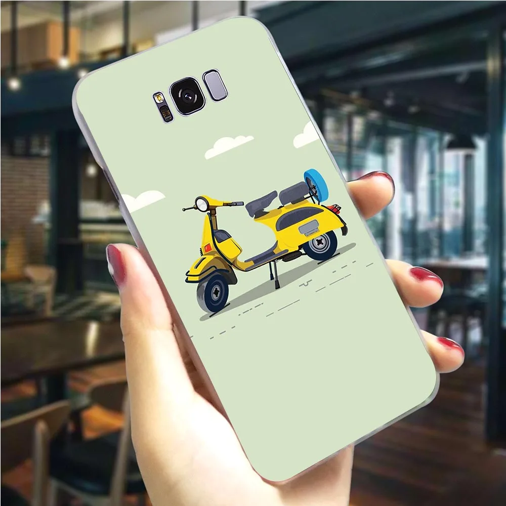 Жесткий чехол Vespa для телефона со Скутером Galaxy A6 Plus A3/A5 A8 Plus/A7 A9 2018 A10 A20 A30 A40 A50 A60 A70