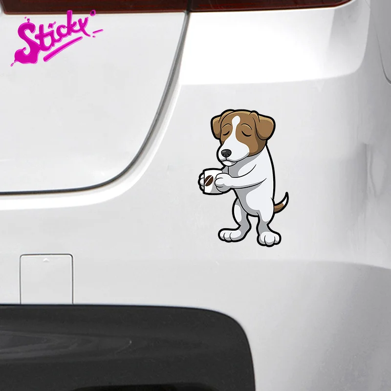 Клейкая Милая забавная аниме наклейка с собакой Джека Расселла терьера