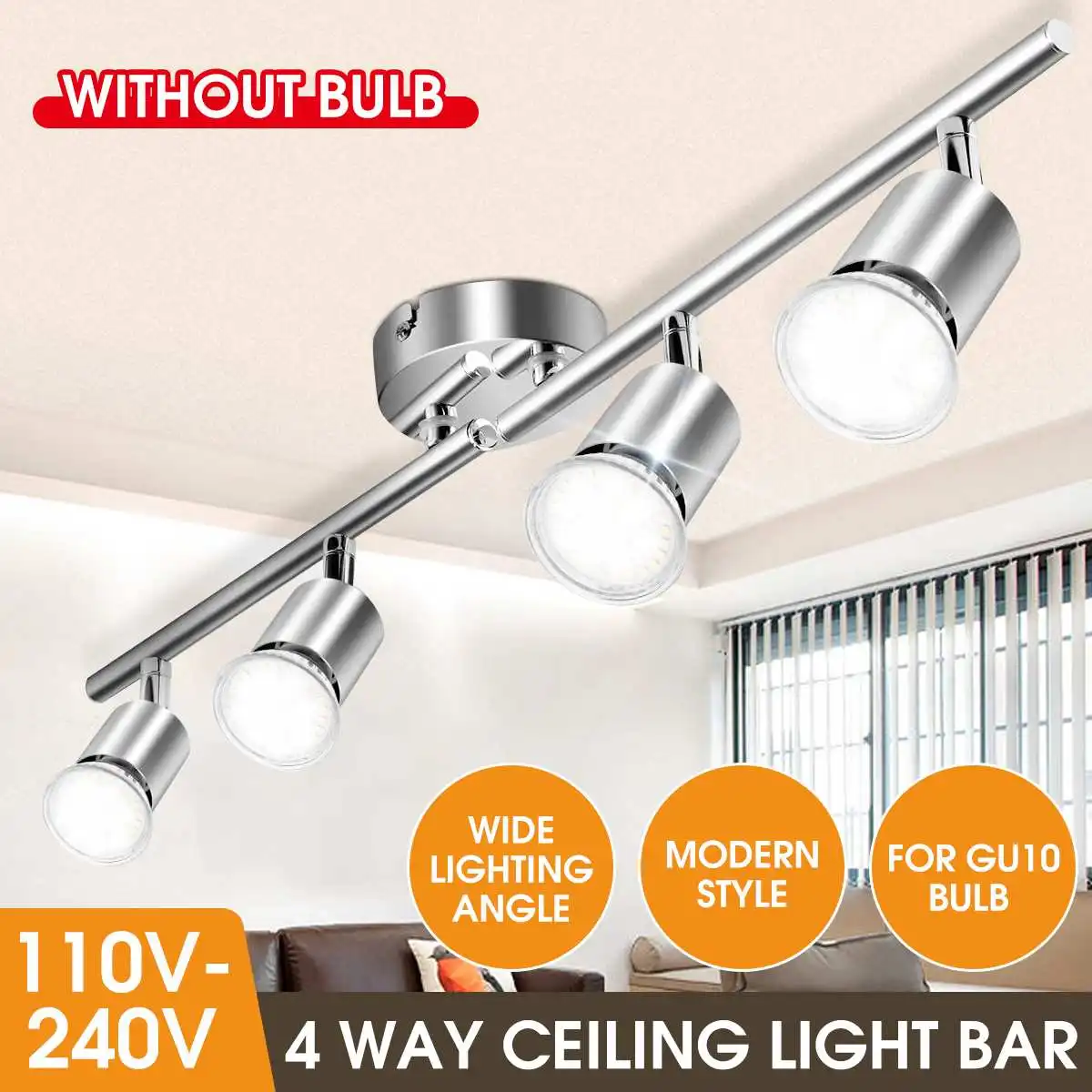 

Modern Ceiling Light Lamp 3/4 GU10 Heads Multiple Rod Dome Night Lamps 100-240V Loft Lamp Home Decor Lighting Holder Fixture