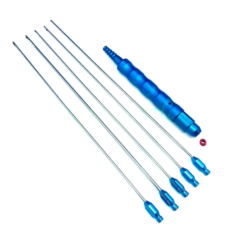 5pcs/set Liposuction Cannulas Needle Luer Lock with Titanium Handle Liposuction handle