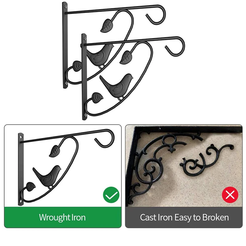 

2 Packs of 12-Inch Flower Bed Hooks for Hanging Plant Stands, Flower Pots, Bird Feeders, Wind Bell Lantern Hooks