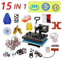 15 in 1 Combo Heat Press Machine Thermal Sublimation Transfer Printer For Cap/Mug/bottle/T-shirts /Phone Case/Pen/Keychain/Shoe