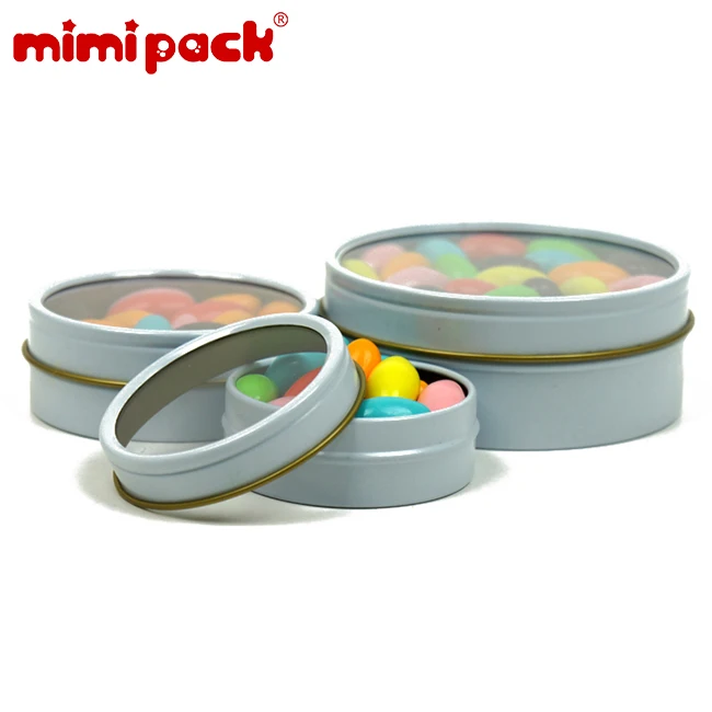 Mimipack неглубокие круглые прозрачные оконные банки с нескользящей верхней крышкой в 6 цветах, коробки для хранения ювелирных изделий, упаковка из 24