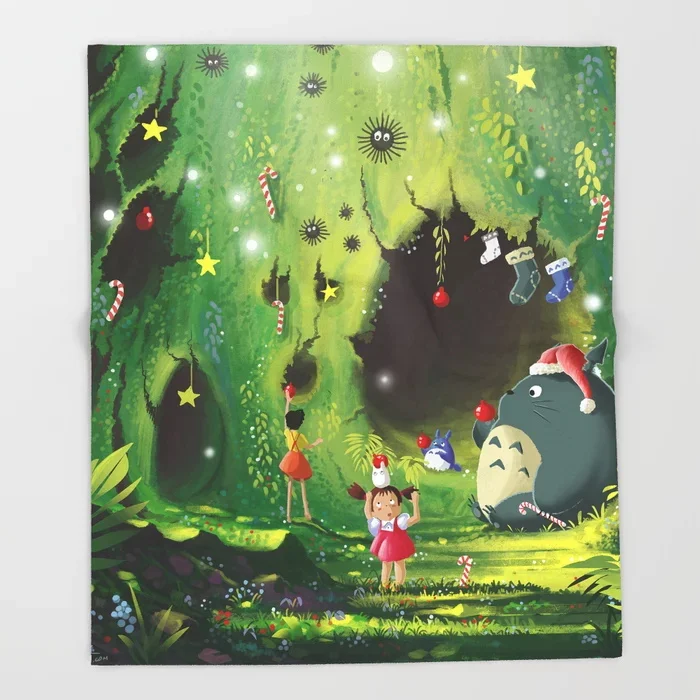 Диванные Тоторо рождественское покрывало для дивана Пеший Туризм Пикник толстый